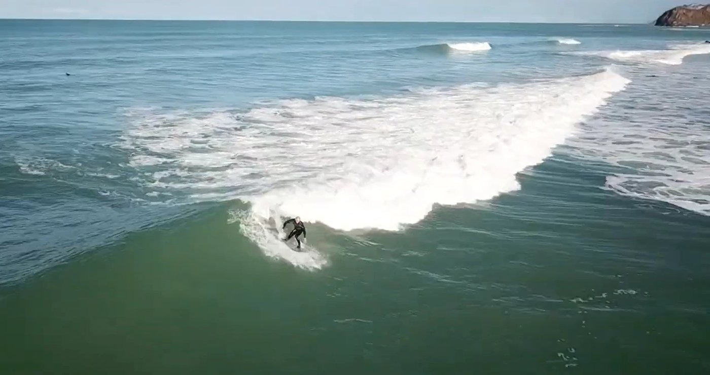 Surfing at Cray Bay, Cray Bay surf spot, Hawke's Bay, New Zealand.