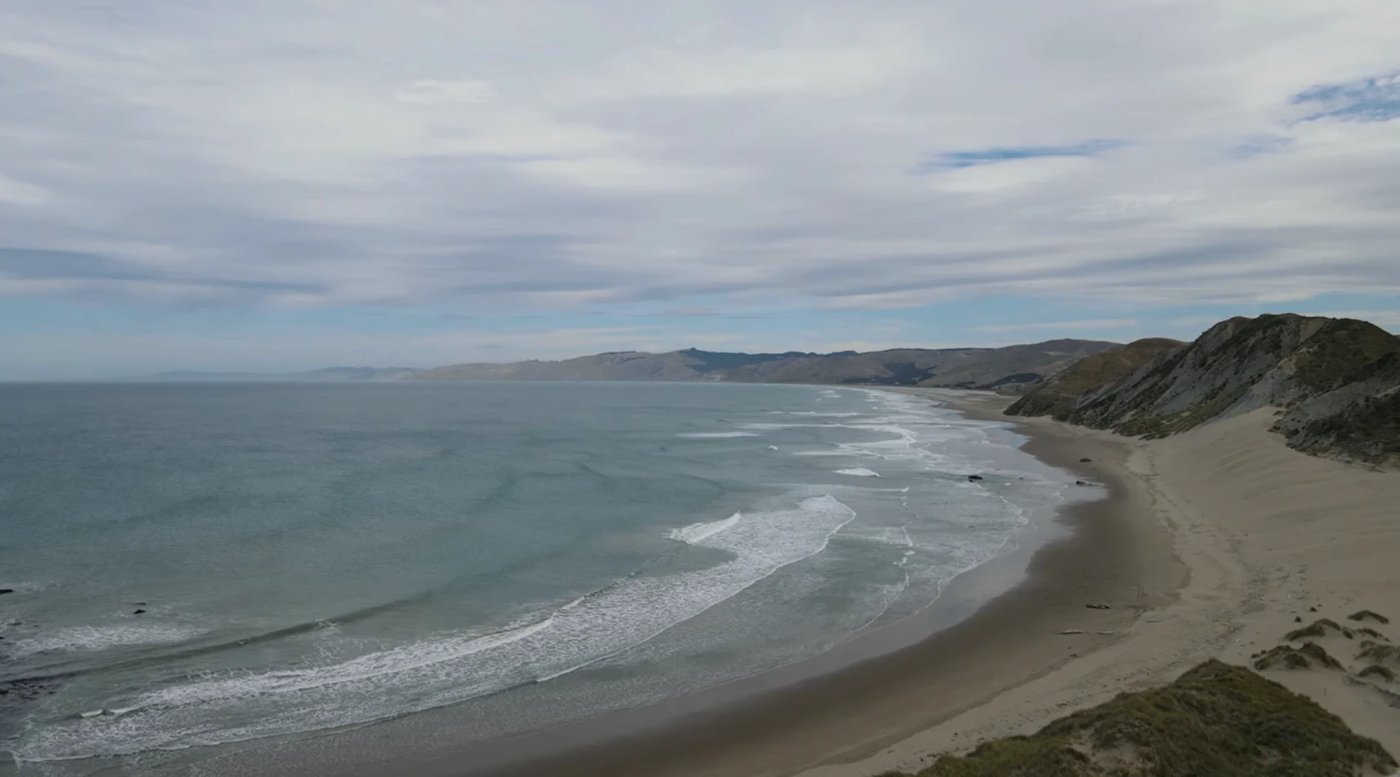 Surfing at Herbertville, Herbertville surf spot, Wellington / Wairarapa, New Zealand.