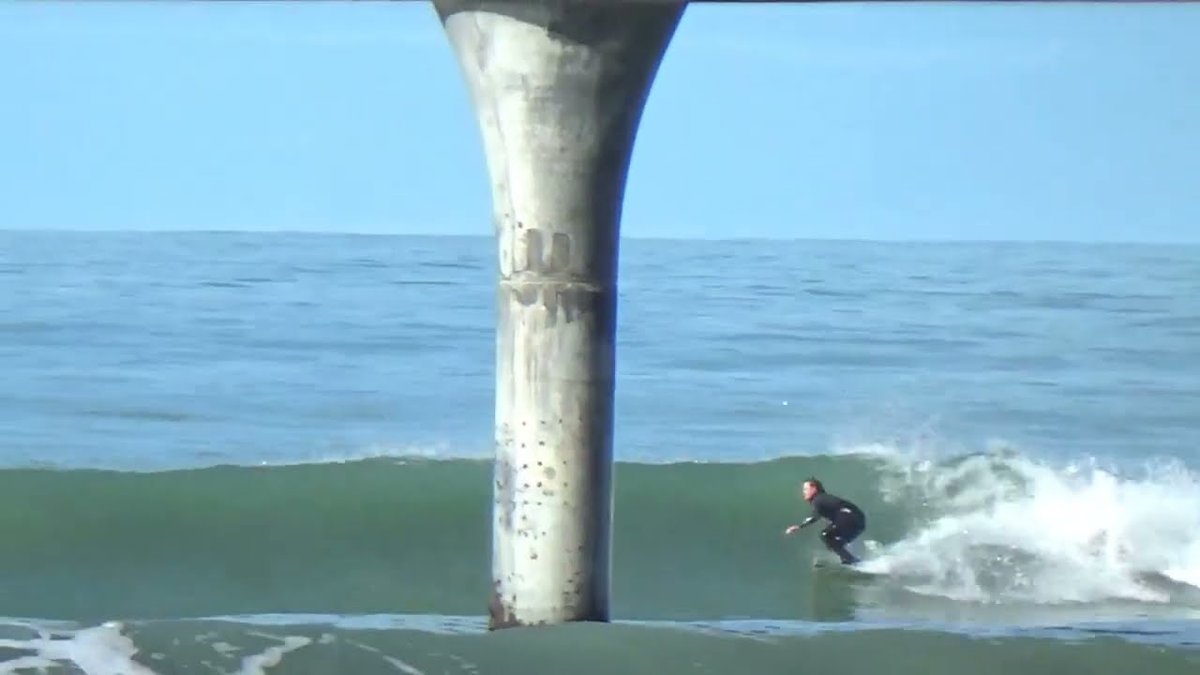 Tucking in behind the New Brighton pier, the landmark that shapes the city's most reliable banks, New Brighton surf spot, Can