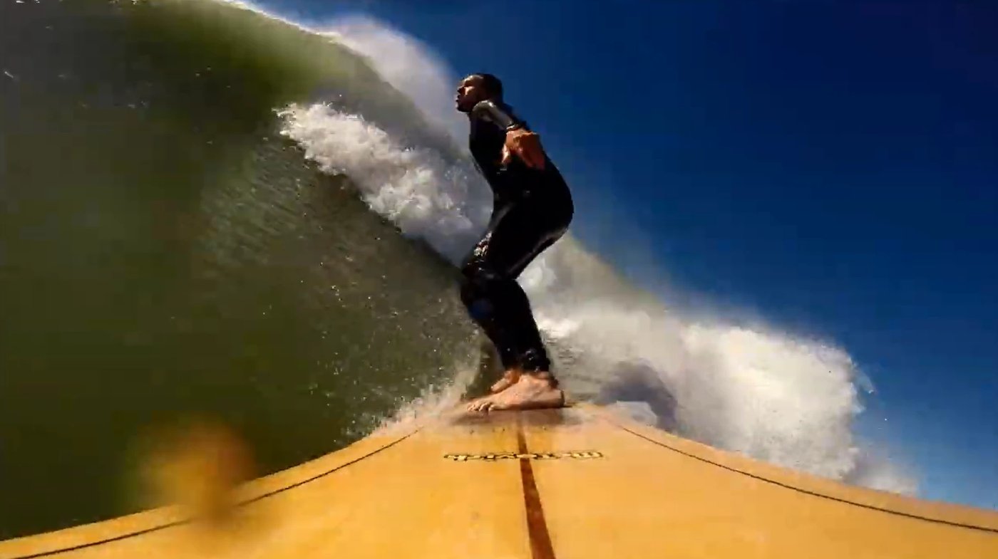 Surfing at Riversdale, Riversdale surf spot, Wellington / Wairarapa, New Zealand.
